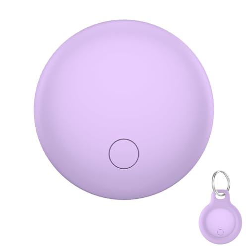 Image of Air Tracker Tags-1 Pack, 2025 New [Apple MFi Certified], Bluetooth Tracker Work with Apple Find My (iOS Only), Replaceable Battery,Item Finder for Luggage /Key /Suitcase,with Diverse Holder, Purple
