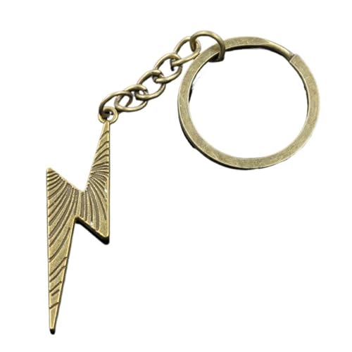 Porte-clés voiture homme en métal avec chaîne et pendentif foudre élégant