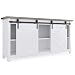 6ft Double Door Cabinet Barn Door Hardware Kit- Mini Sliding Door Hardware - for Cabinet TV Stand-Simple and Easy to Install - Fit 18" Wide Door Panel (Cabinet Not Included) (Mini J Longer Hangers)