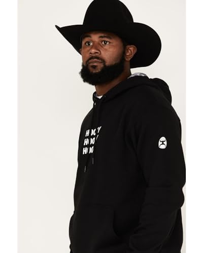 HOOEY Men's Tres Logo Hooded Sweatshirt Black X- US2