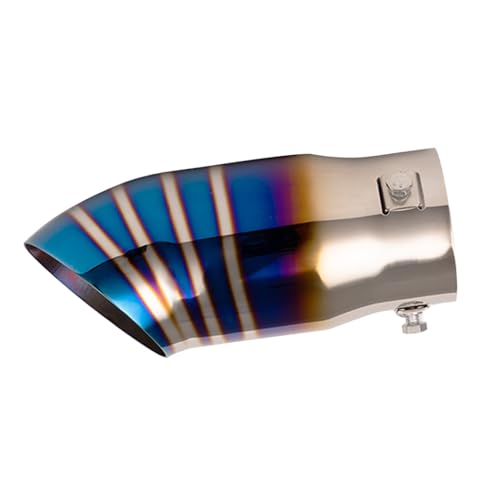 srasakan 車用 マフラーカッター ストレート式 スクエア 口径2.5インチ エキゾーストチップ ステンレス製 排気管 マフラー パイプ テールパイプ 外装 パーツ カスタム 大型車 軽自動車 取付直径38-53mmに対応 ブルー