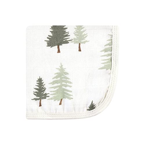 Image of Hudson Baby Unisex Baby Cotton Muslin Washcloths, Forest Animals, One Size