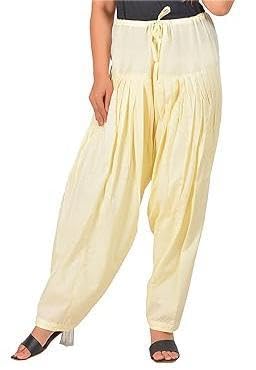 Cotton Patiala Salwar Pants, Traditional Pleated Cotton Semi Patiala Salwar Free Size Fit up to XXL-image-40