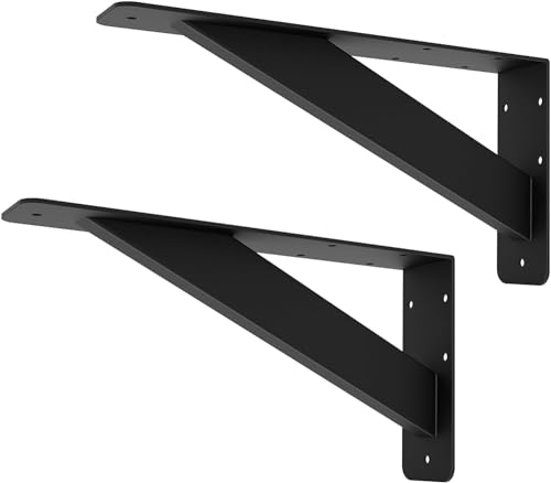 VANROUG Arbeitsplatten-Halterungen, 304 x 152 mm, robuste Regalhalterungen, Wandmontage, solide Regalhalterungen, L-Halterungen, schwebende Regalhalterung für Gerüste, Arbeitsplatten, Schreibtische