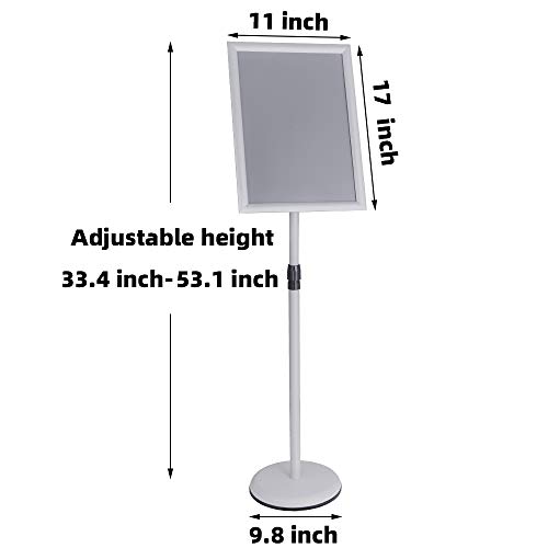 Sign Stands Aluminum Guide Signage Guide Vertical Advertising Billboard Welcome Poster Licensing Display Water Stand Sign Holder (Silver, 11x17inches)