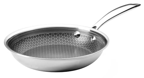 Image of Black Cube Quick Release 8-Inch Stainless Steel Nonstick Frying Pan - Induction Cookware - Stainless Steel Pan - Hybrid Cookware