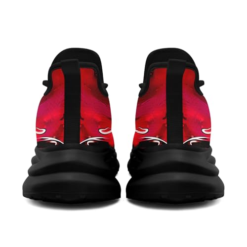 Men's Funky Graffiti Sneakers Splash Mesh Athletic Tennis Shoes with Skull Artwork Lightweight Casual Halloween Running Shoes3