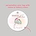 Emma Pink Studio Personalized Baked with Love Tags, Baking Custom Tags, Handmade Bakery Small Business Packing Tags (3