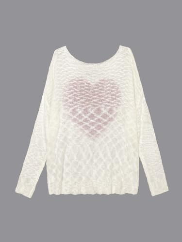 Image of Libsorge Womens Valentine Heart Sweater 2026 Valentines Day Trendy Cute Oversized Long Sleeve Pullover Sweaters