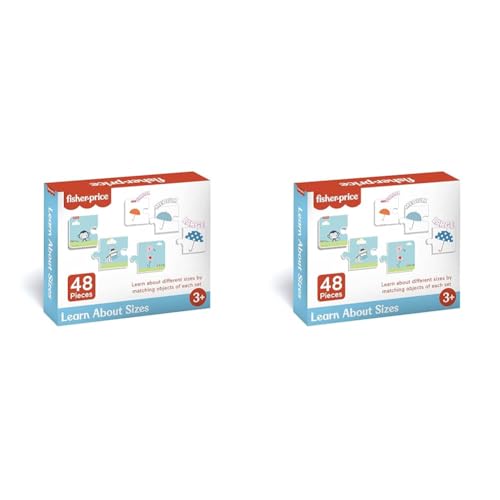 Image of Fisher Price Learn About Sizes - 48 Pieces Jigsaw Puzzles for Kids Age 3+ Years & Above - Learning and Development Puzzles - Learning Sizes - Fun & Learn with Colorful Puzzles (Pack of 2)