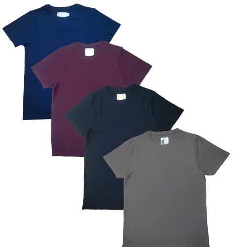 Image of Men's T-Shirt Combo Pack of 4 (M L XL 2XL) - Round Neck, Short Sleeves, 100% Cotton - Summer Comfort Wear for Any Occasion