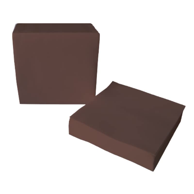 DSTOCK60 – Paquet de 60 serviettes jetables non tissées Airlaid - Coloris chocolat 40 x 40 cm – dimensions pliéess 20 x 20 cm– serviettes de table...