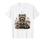 Cute Face Feral Heart Raccoon Graphic Design T-Shirt, Men, White, Large