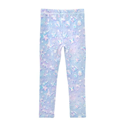 KLL Silver Glitter Pattern Shiny Sparkles Toddler Girl Athletic Leggings Stretchy High Waisted Lounge Pants Sports2