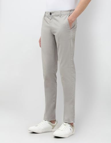 Image of U.S.Polo Association Men's Textured Slim Fit Trousers (USTRO1576D Light Grey 40)