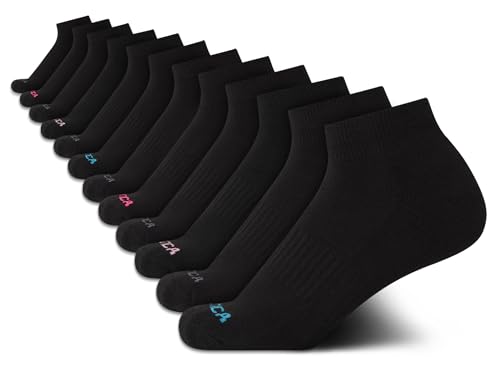 Image of Nautica Womens Quarter Socks Cushioned Moisture Wicking Socks, 12 Pack | Stretch Performance Dri-Motion Fabric, Cushioned with Arch Support, Breathable Mesh Panels, Quarter Cut, Shoe Size 4-10