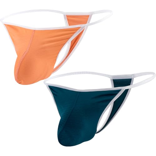 Men's Thongs and G-strings Sexy T-Back Underwear Micro Thong with Pouch Low Rise Bikini Briefs1