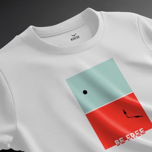 Image of Nobero 100% Cotton T Shirts for Men Stylish | Regular Fit | Graphic Printed T Shirts for Men 180 GSM Combed Cotton | Round Neck Half Sleeve