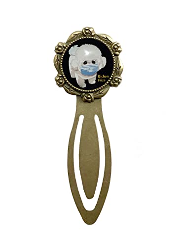 ビションフリーゼマスク黒 ブックマーカー 犬 クリップ イヌ ブックマーク しおり 犬