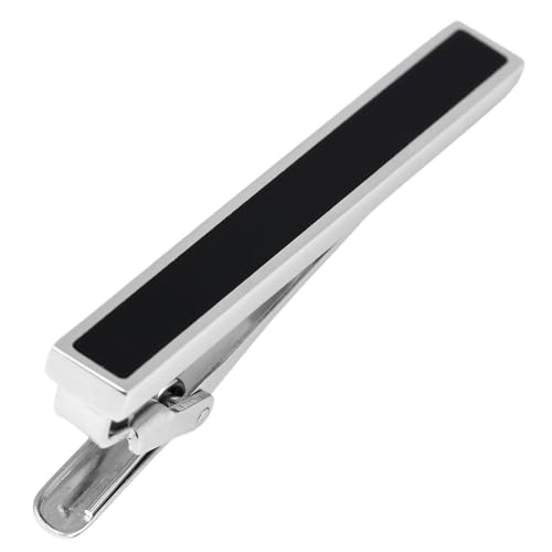 Silver Gold Gunmetal Onyx Tie Clip Tie Bar Made in Japan2