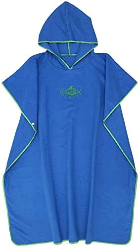 Changing Robe Hooded Poncho Towel Quick Dry Lightweight Changing Towel Extra Long in Microfibre Surf Poncho Universal Size for Men Women Adults, Suitable for Swimming Surfing and Beach (Blue)