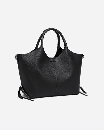 Image of NEWBELLA Women's Hobo Purse - Faux Leather Shoulder Bag & Tote Handbag, Spacious Work Bag for Commute & Daily Use (Black-2)