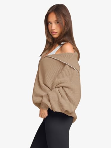 LASLULU Womens Half Zip Pullover Sweaters Collared Long Sleeve Fall Winter Sweaters 2025 Trendy Clothes Outfits3