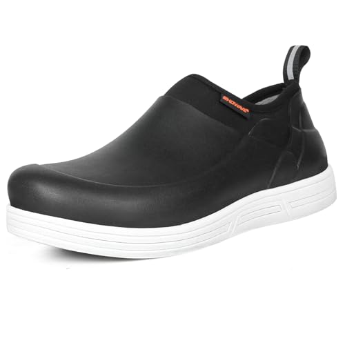 Showave Men's Rain Shoes Waterproof Rubber Non Slip Shoe For Men Food Servise Shoes Comfort Breathable Safety Work Shoe For Nurse Hospital Kitchen Restaruant Garden