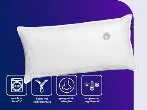 Traumnacht orthopädisches Wasserkissen mit anpassbarer Füllmenge, Bezug aus 100% Baumwolle, 50 x 70 cm, entwickelt in Deutschland - produziert in der EU, Weiß, 1 Stück (1er Pack)