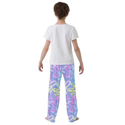 Love Galaxy Print Boys Long Pants Soft Trousers Elastic Waist Kids Lounge Bottoms with Pockets S-XL3