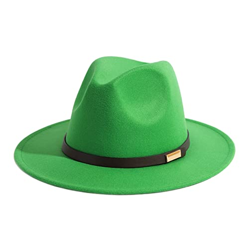 Image of Fedora Hats for Men Wide Brim Panama Hat with Classic Belt