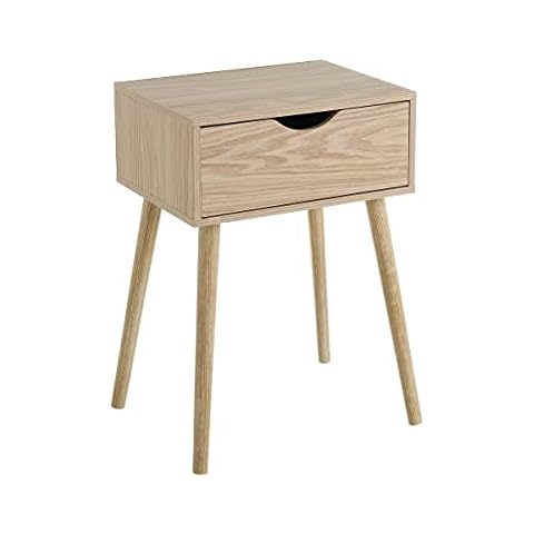 Mesita de Noche Beige MDF 40x30x57 cm LOLAhome Cover