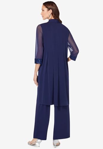 Roaman's Women's Plus Size Ultrasmooth Sequin Duster Pant Set2