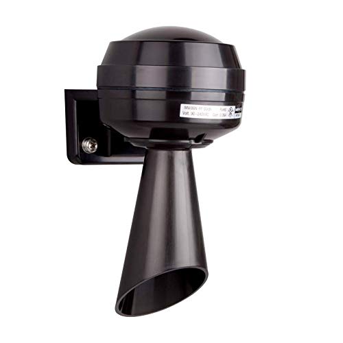 MW86N-00-S3B, Signal Horn, Wall Mounting, Adjustable Sound, 3 Sirens, 12-24V DC, Black Body