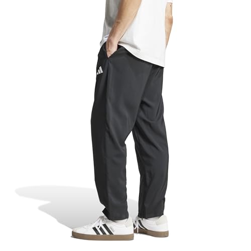 adidas Herren Essentials SMALL Logo Stanford Pant Open Hem, Black/White, XL