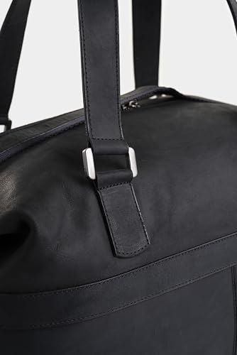VELEZ Black Top Grain Leather Duffle Bag For Men and Women Handmade Large Carry On Travel Bags Vintage3