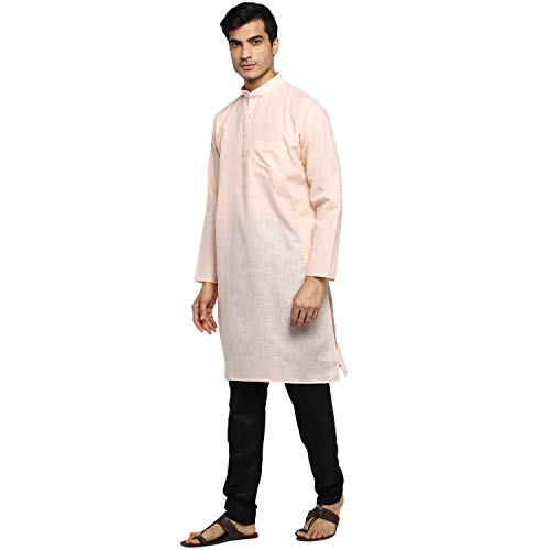 Image of Royal Kurta Men's Cotton Knee long full Sleeve Solid Straight Kurta Pyjama Set