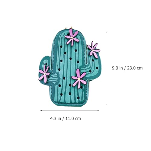 Sac bandoulière filles grand format PU polyester sacoche mode cactus rétro - 4