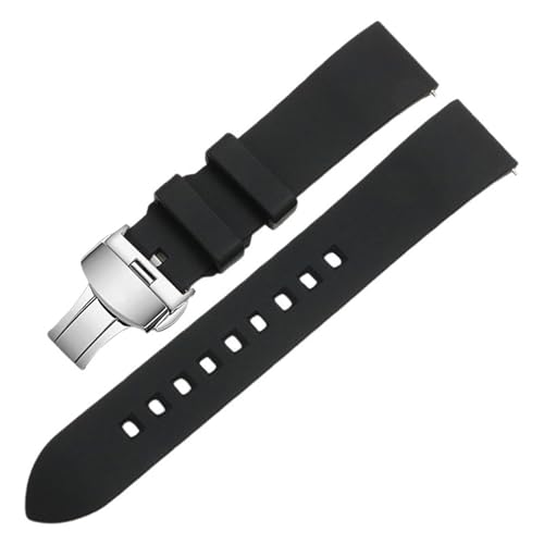 jojomis Silicone Watch Band with Quick Release Mechanism and Butterfly Clasp Replacement Strap for Wristwatch