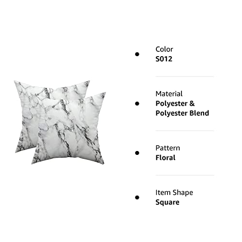 Taoson Set Of 2 Home Decorative Marble Pattern Cozy Throw Pillow Cases Cushion Covers Shells For Couch Bed Sofa Farmhouse Manual 18X18 Inches Only Cover No Insert S012 #TOP3