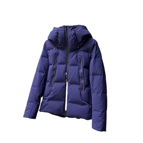 Aoleaky varm dunjacka män vardaglig huvjacka för vinterjackor snökläder, Mörkblått, M