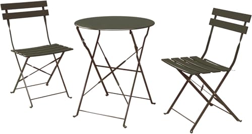 SAYA KIJI Indoor/Outdoor 3-Piece Foldable Bistro Set, Folding Outdoor Patio