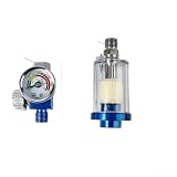 Pneumatischer Luft-/Wasser-/Ölabscheider-Filter mit Druckregler, 1 4 Zoll (blau)