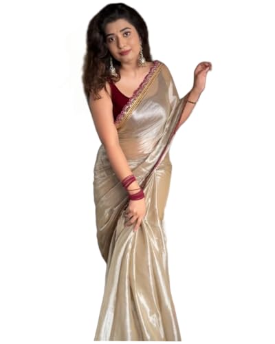 Image of Sidhidata Women's Soft Organza Silk Saree With Embroidered Lace Boarder & Jhumka With Unstitched Blouse Piece (Palak)