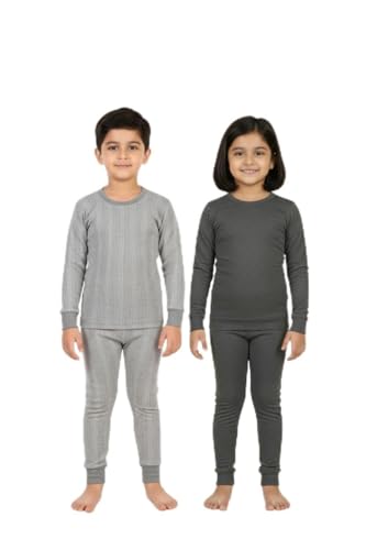 Image of Fort Worth Thermal Set for Winter - Warm Soft Cotton Innerwear Base Layer Upper & Lower | Full Sleeve Thermals for Kids,Toddlers,Boys & Girls | Cold Weather Body Warmer Long Johns Set