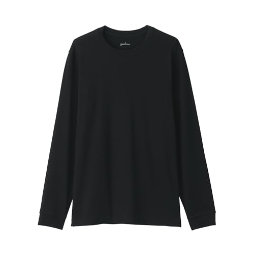 無印良品 紳士 あったか綿 厚手 クルーネック長袖Tシャツ メンズ FA1AFA5A 黒 紳士XL