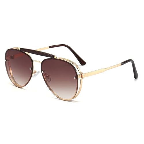 Lunettes de soleil rétro MUTYNE avec monture métal légère et double pont protecteur