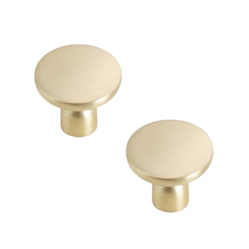 zcru004 Tiradores para Muebles Aleación de Zinc Manija de Puerta Tiradores para Armario Cajones Manijas Pomos Perilla Picaportes Cobre Cepillado 2 Piezas (Single Hole)