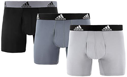 adidas Men's Performance Boxer Briefs Underwear (3-pack), Onix/Black/Grey | Black/Onix | Grey/Black, XX-Large