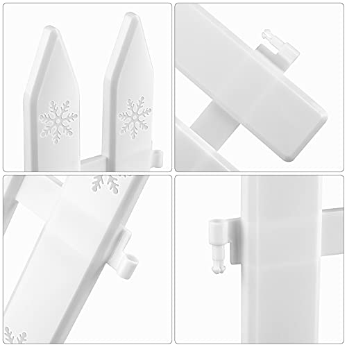 URATOT 25 Pieces Thick White Plastic Picket Fence Christmas Tree Fences